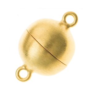 Gold Plated Brushed Magnetic Clasp 8mm Round