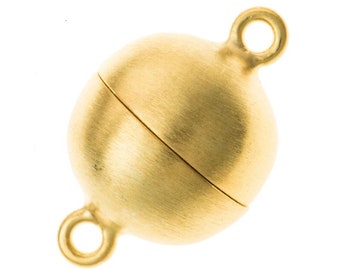 Gold Plated Brushed Magnetic Clasp 8mm Round