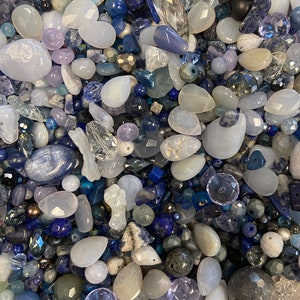 Gemstone, Crystal, Pearl & Glass Mix in Shades of Blues