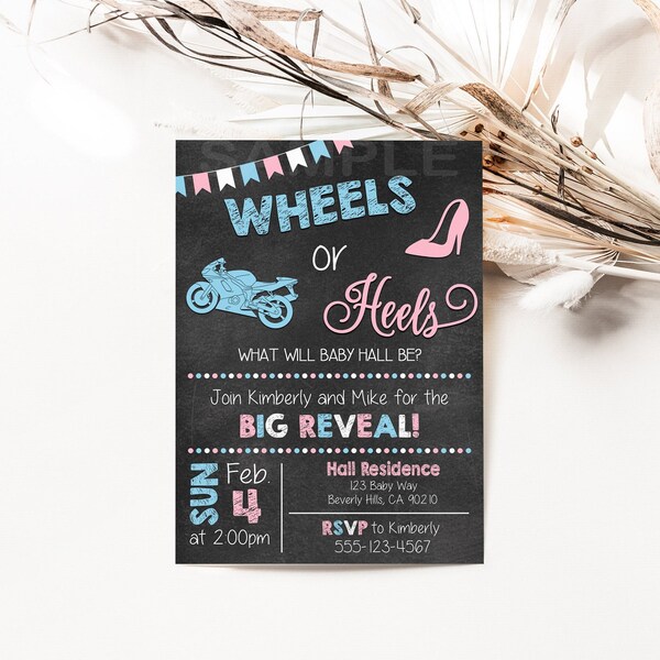 Motorcycle Gender Reveal Invitation Etsy Denmark