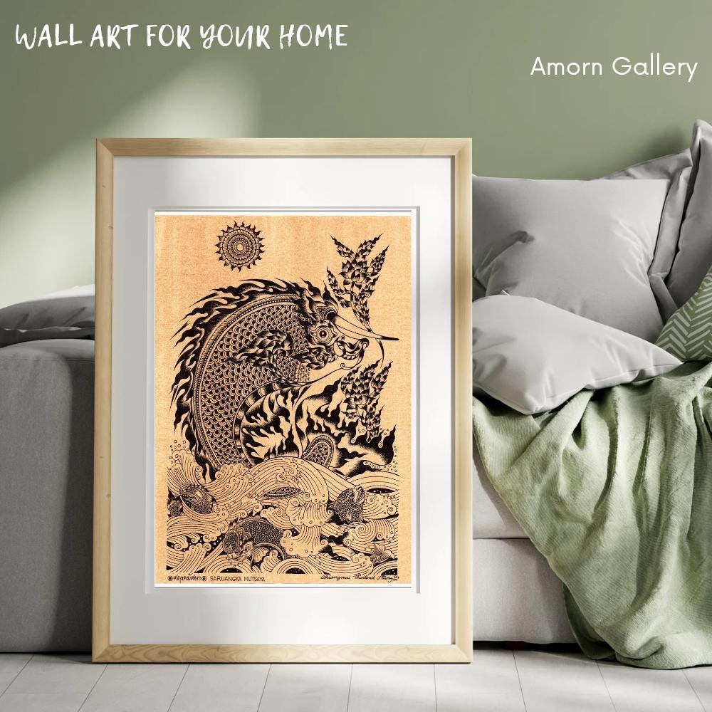 Thai Traditional Art of Talisman Saringka Mussaya by Printing on