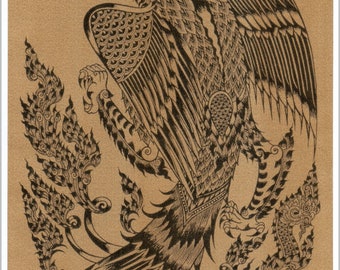 Thai Traditional Art of Kalaviṅka by Printing on Sepia Paper. - Etsy