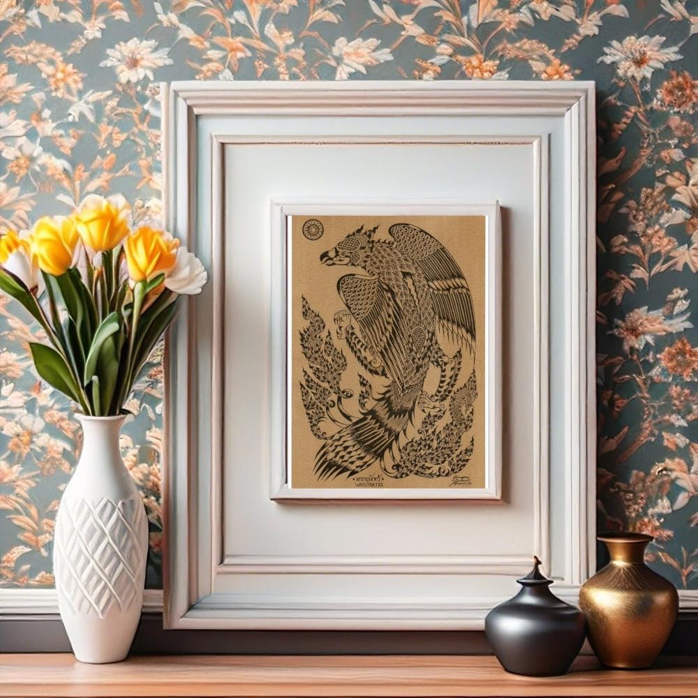 Thai Traditional Art of Kalaviṅka by Printing on Sepia Paper. - Etsy