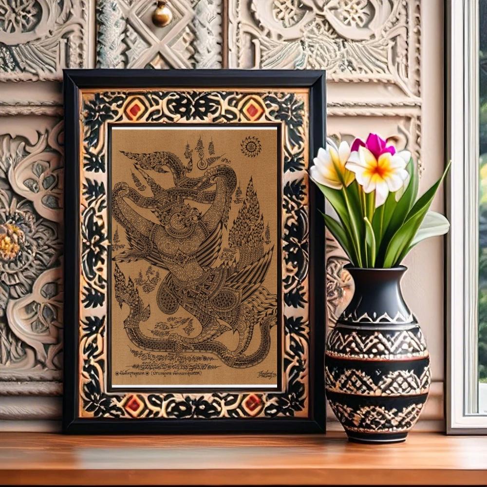 Thai Traditional Art of Garuda by Printing on Sepia Paper - Etsy