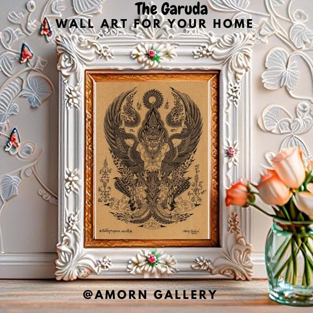 Thai Traditional Art of Garuda by Printing on Sepia Paper. - Etsy