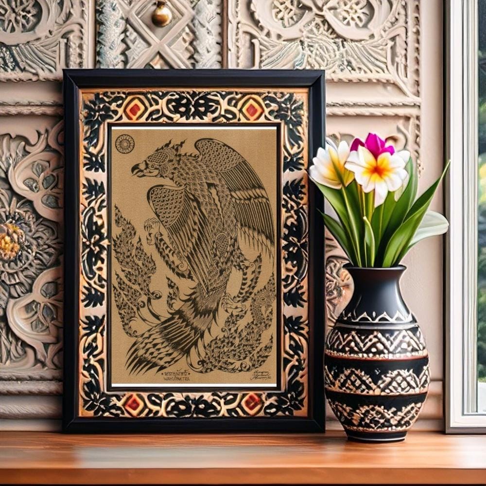 Thai Traditional Art of Kalaviṅka by Printing on Sepia Paper. - Etsy
