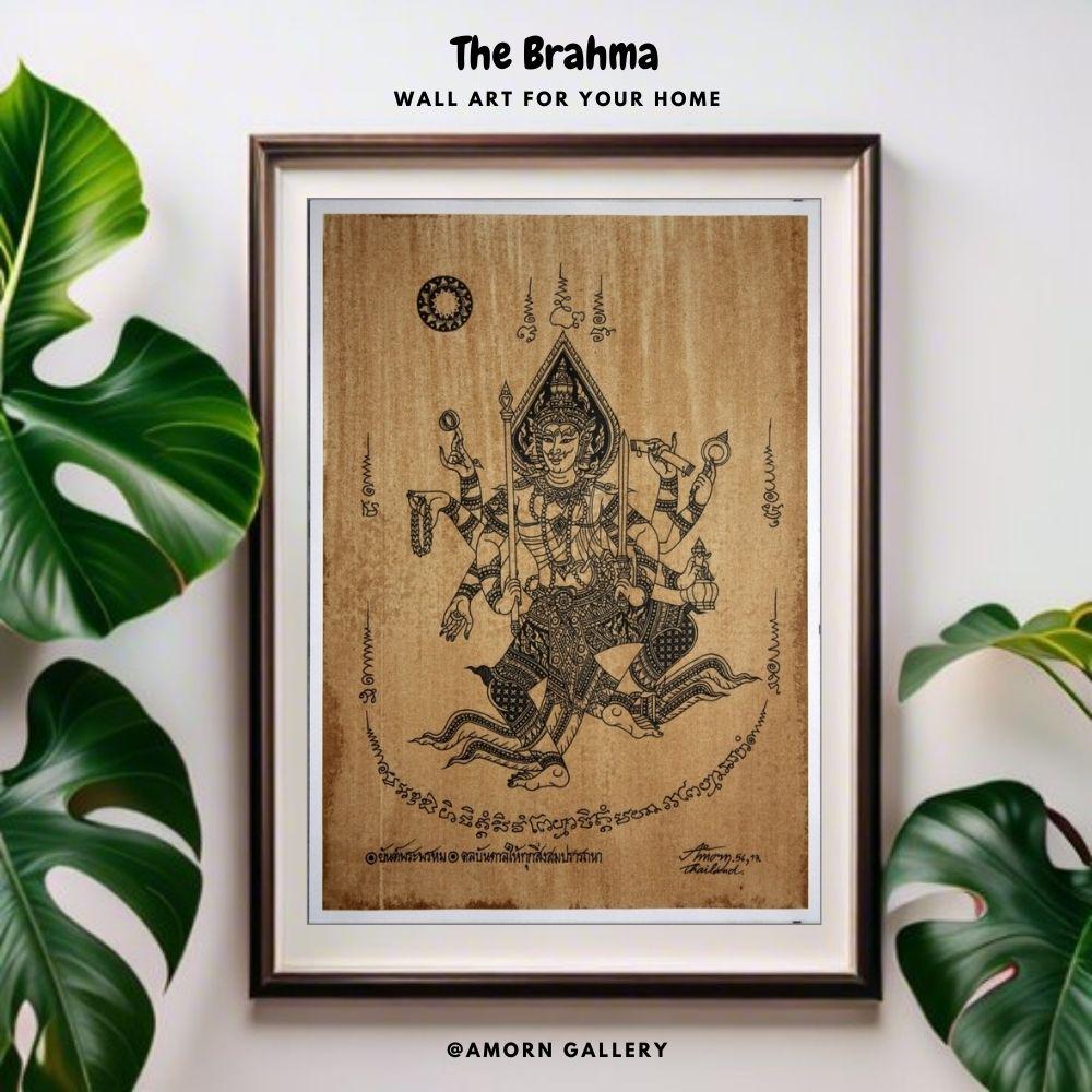 【サイケデリックアート】 巨匠Brahmaのアート　本物 Thai Traditional Art of Brahma by Printing on Sepia Paper. - Etsy