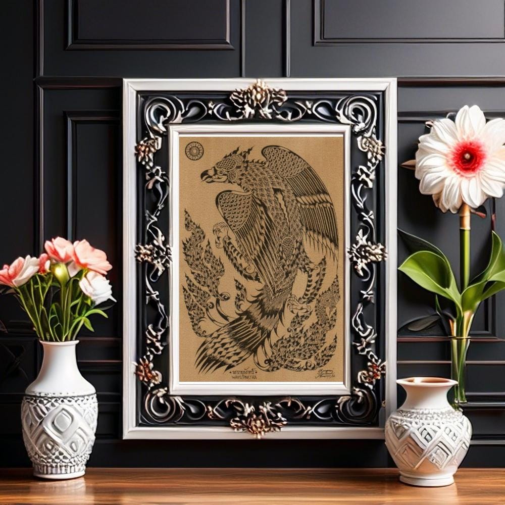 Thai Traditional Art of Kalaviṅka by Printing on Sepia Paper. - Etsy