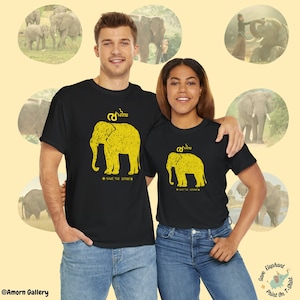 Elefante impreso en camiseta de algodón pesado unisex (camiseta). Obtendrá un diseño tailandés único y arte tradicional tailandés. Regalo para ti y tus seres queridos.