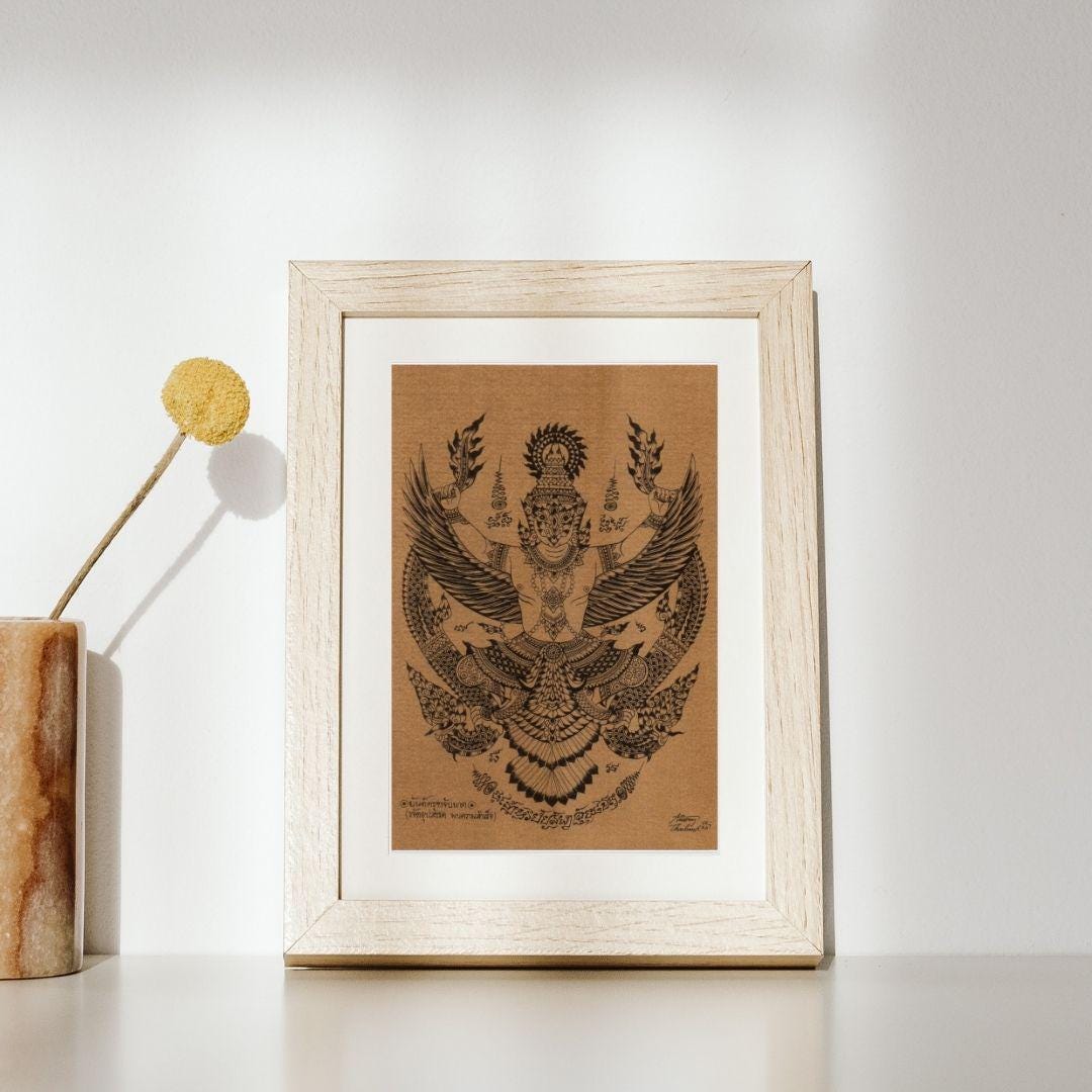 Thai Traditional Art of Garuda by Printing on Sepia Paper. - Etsy