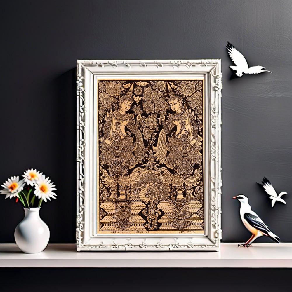 Thai Traditional Art of Deity by Printing on Sepia Paper. - Etsy