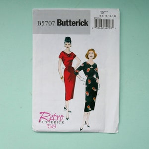 UNCUT BUTTERICK Retro Sewing Pattern #5707 // 1958 Misses Dress Pattern Size 6-14 A5 (B11)