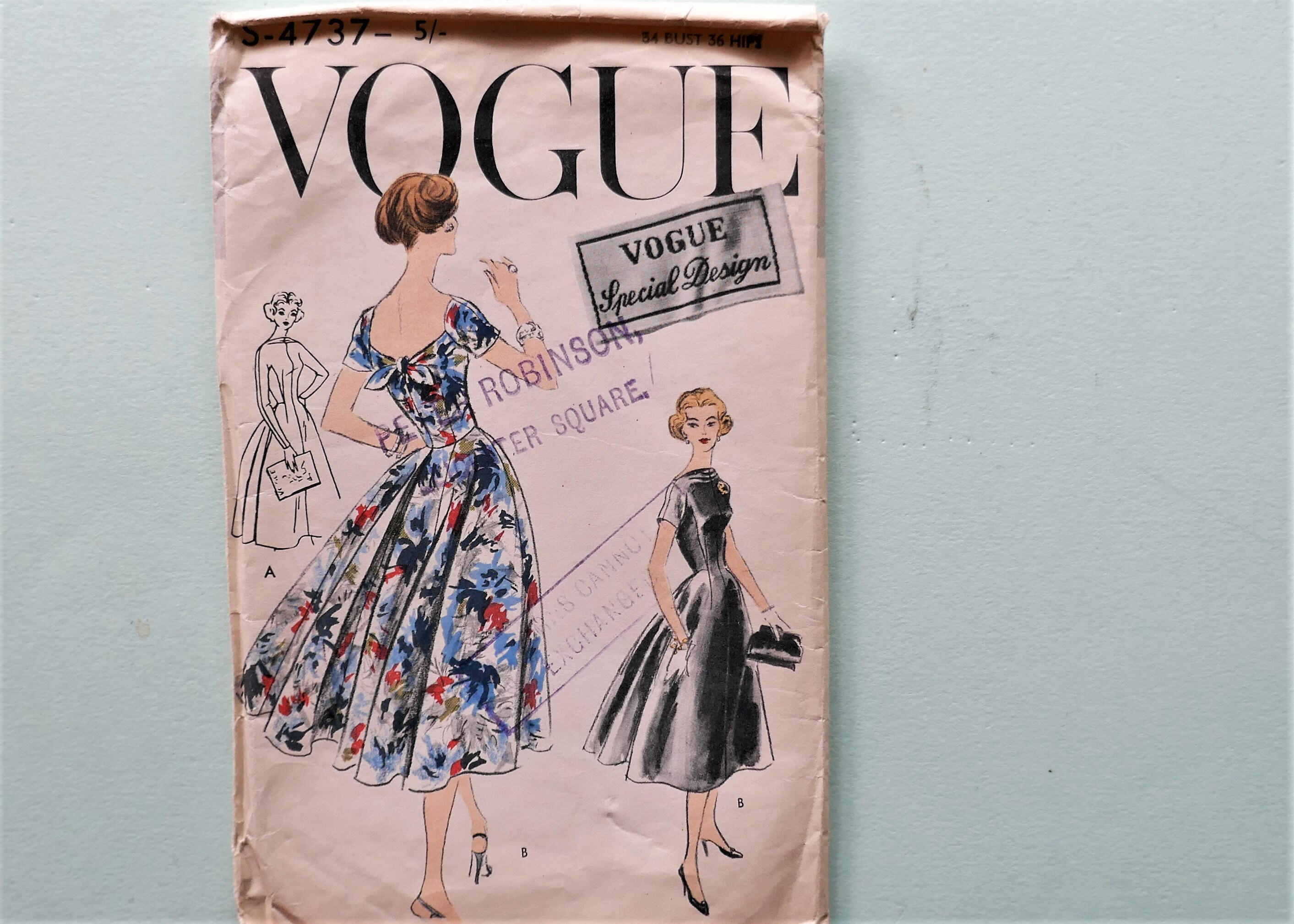 1956 Vintage VOGUE Sewing Pattern EVENING COCKTAIL DRESS B32 (1433) - The Vintage  Pattern Shop