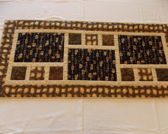 Wide Table Runner in Neutrals and Browns