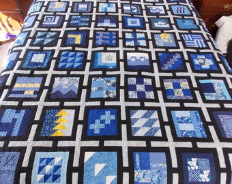 Trellis in Blue Quilt