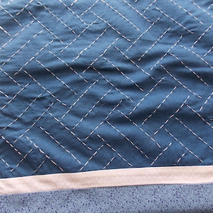 Indigo Throw Pillow Cover with Sashiko Embroidery
