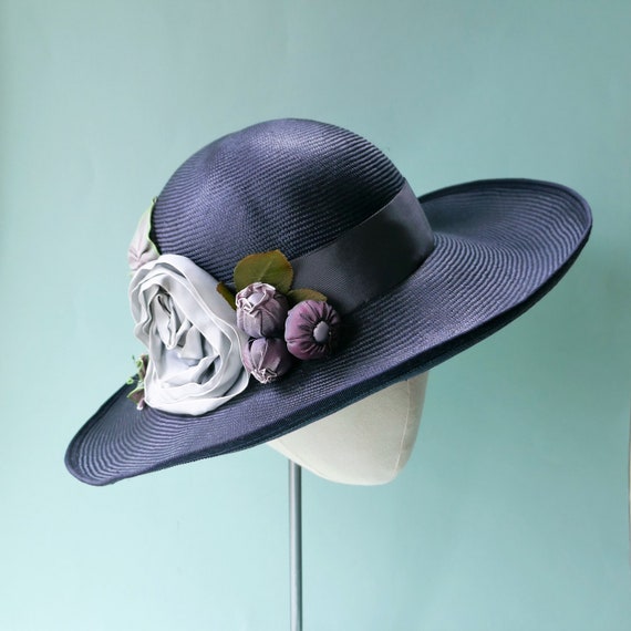 SALE Romantic Wide Brim Navy Blue 