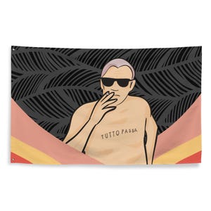 Flaga Tutto Passa, włoski cytat na ścianę, motywacyjny baner, plakat z tkaniny, pozytywny wystrój, minimalistyczny dom na ścianę