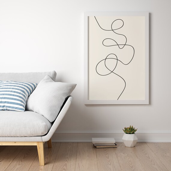 Minimalist Abstract Single Line Art Print One Line Drawing - Etsy