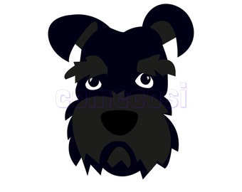 Schnauzer noir imprimable - illustration vectorielle grincheux chien SVG, sublimation de visage de Schnauzer, Schnauzer PNG, Schnauzer noir vecteur EPS Ai