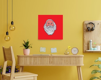 Illustrated Karl Marx Poster: Socialist Wall Art Print