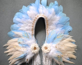 Wings - Feather Collar - Bridal Capelet