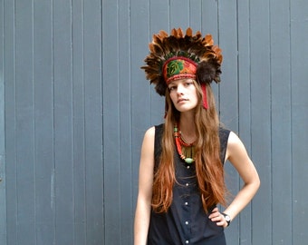 Little Bear - Feather and Textile Headdress