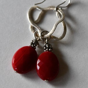 Red Jade earrings, 7 mm earrings, Summer earrings/Red Jade earrings/good fortune earrings
