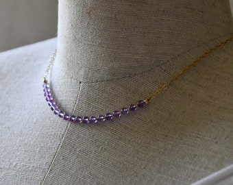 Amethyst necklace, chocker necklace,  Summer Necklace, A gift for her, layering necklace, Mother's Day gift