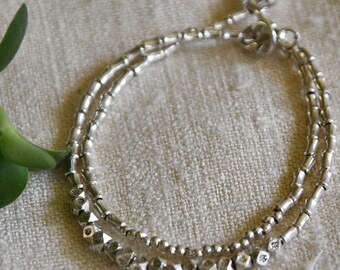 925 Sterling silver bracelet Bracelet, Sterling Silver Bead Bracelet, Stack Silver Bracelet, Layering Bracelet, bracelet for women, a gift
