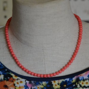 Sale Salmon Pink Coral Necklace, Birthday Wife Mothers DayPink Coral Wedding, Bridesmaids Single Strand,