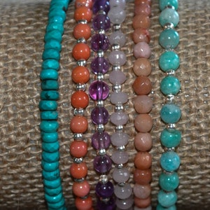 Edelstenen armband sterling zilveren armband, Gemstone Armband, Healing Bracelet, cadeau voor haar, ayering armband