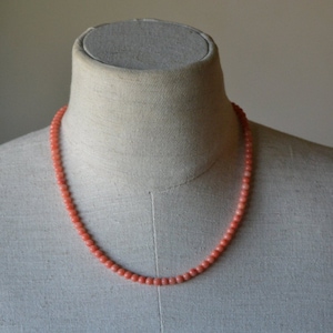 Pink Coral Necklace, Birthday Wife Mothers Day Gift, Pink Coral Wedding, Bridesmaids Single Strand, Gift for her. Bridesmaid necklace,