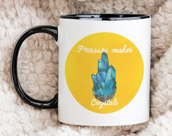 Crystals Mug Gift Idea For Friend Yellow Mug Affirmations Mug Inspiring Quote Gift For Mom Mug For Friend
