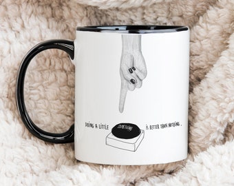 Button Mug Gift Idea For Friend Activist Mug Black Mug Pink Gift For Activist Mug For Friend