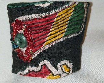 Quilted Fabric Cuff Bracelet