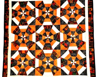 Kaleidescope of Music, machine quilted, 38 inches X 38 1/2 inches