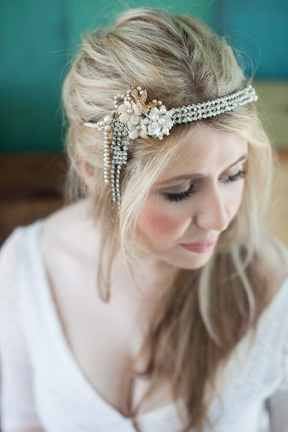 art deco bridal headpiece