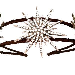 Deco star crown, silver rhinestone star headpiece, Deco bridal headpiece, star headband image 4
