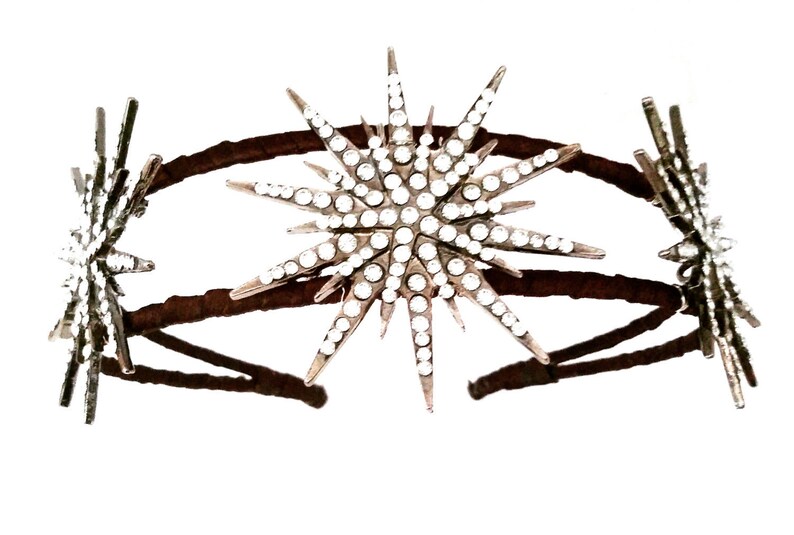 Deco star crown, silver rhinestone star headpiece, Deco bridal headpiece, star headband image 4