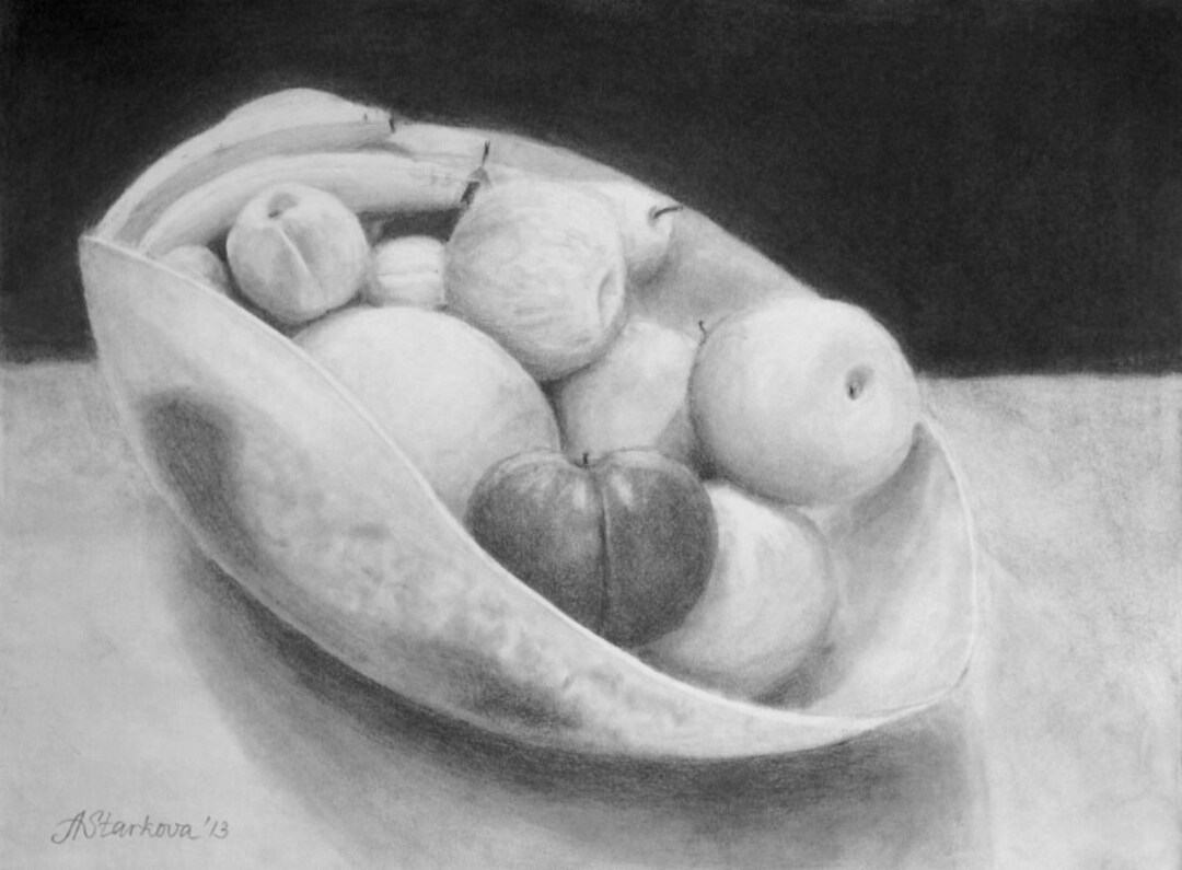 Original Drawing fruit Vase by Anna Starkova Etsy