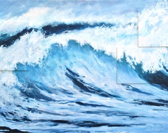 Original painting "Wave song" by Anna Starkova 22"H x 52"W