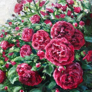 Pintura original &quot;Rosas de la tarde&quot; 9&quot;x7&quot;