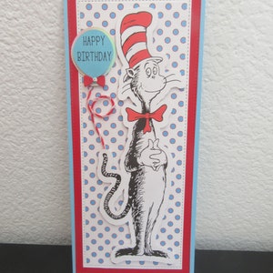 Cat in the Hat Inspired Birthday Card Cat in the Hat Dr. Seuss Cat in ...