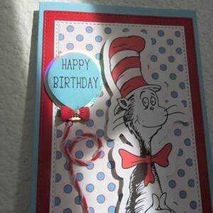 Cat in the Hat Inspired Birthday Card Cat in the Hat Dr. Seuss Cat in ...