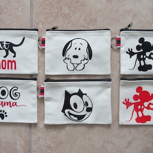 COIN Holder* Coin Pouch* Coin Bag* Make Up Pouch* Felix the Cat Bag* Snoopy* Dog Mama* Cat Mom* Snoopy Coin Purse* Coin Purse