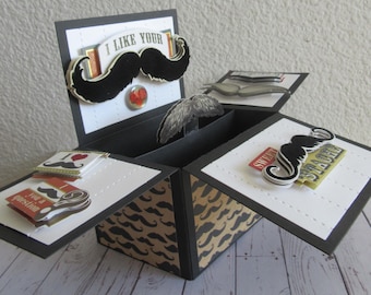 Unique Mustache Pop-Up Box Card: Father's Day Card