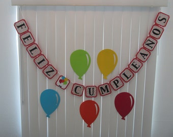 Feliz Cumpleaños Banner: 7-Piece Spanish Birthday Party Set