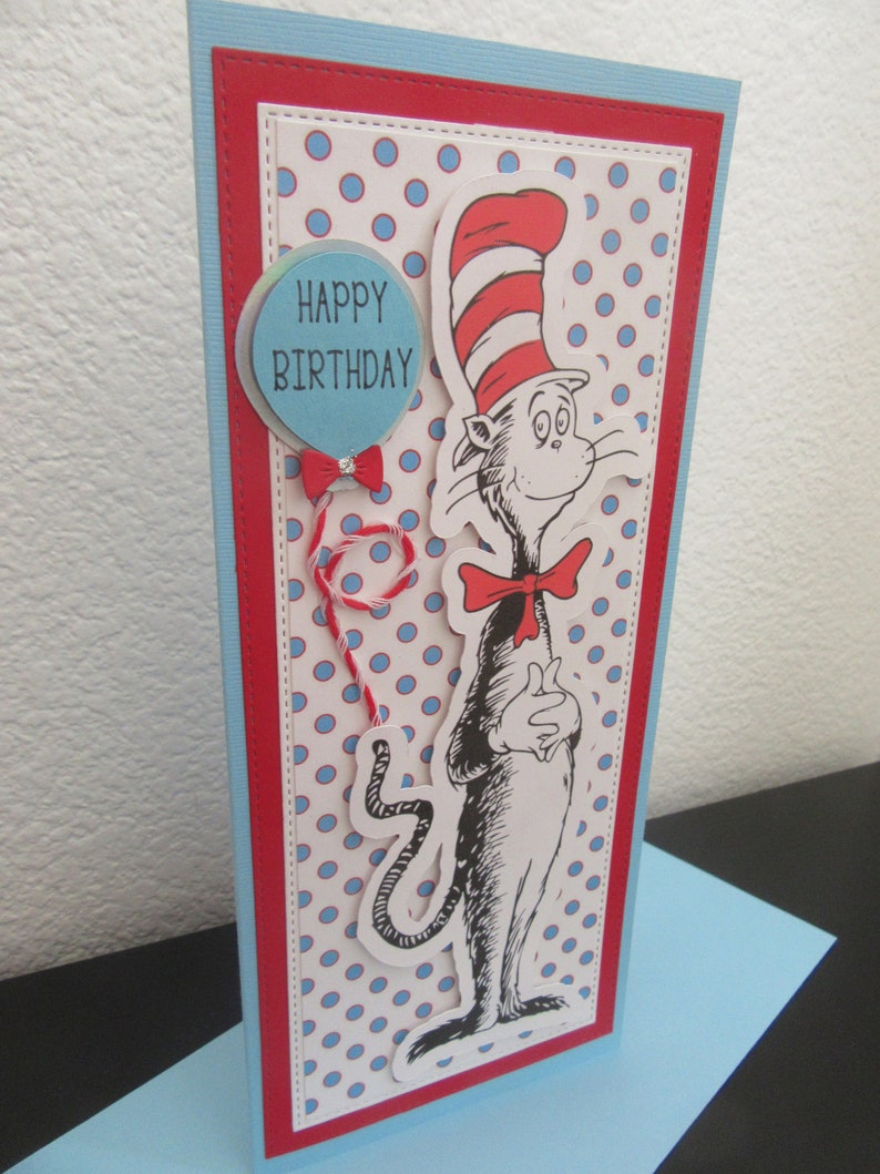 CAT in the Hat Inspired Birthday Card Cat in the Hat Dr. - Etsy