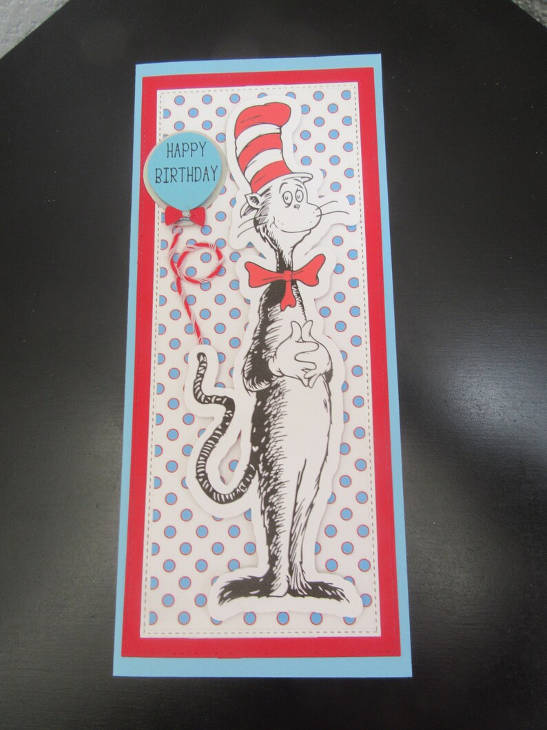 CAT in the Hat Inspired Birthday Card Cat in the Hat Dr. - Etsy